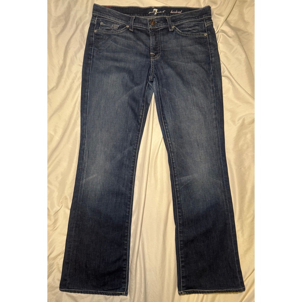 7 For All Mankind Bootcut‎ Jeans Womens 30 Dark Wash Embroidered Streetwear